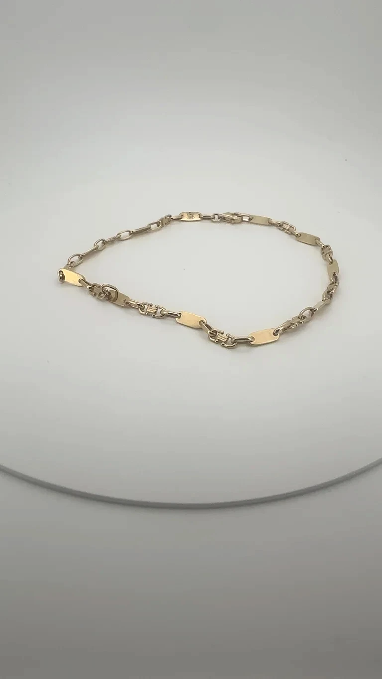 14 kt Gold, Plattenarmband