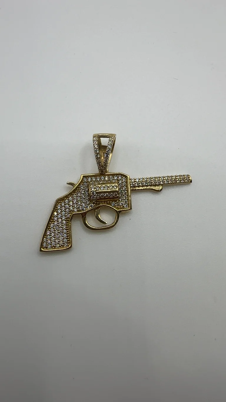 14 kt Goldanhänger Pistole