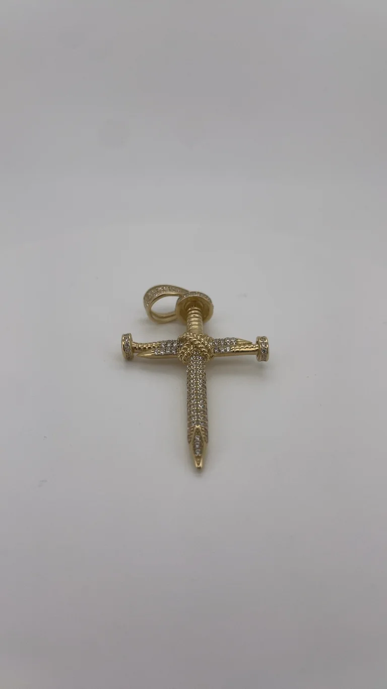 14 kt Gold, Kreuz Anhänger
